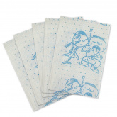 Серветки для пацієнтів: 2 шари, білі, з малюнком блакитного кольору "Хлопчик і дівчинка"