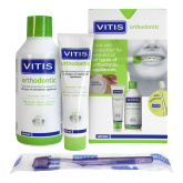 VITIS ORTHODONTIC НАБІР: ополіскувач 500 мл, зубна паста 100 мл + щітка у подарунок