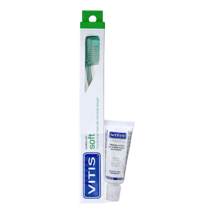 Щітка зубна м'яка VITIS SOFT + VITIS WHITENING зубна паста 15 мл