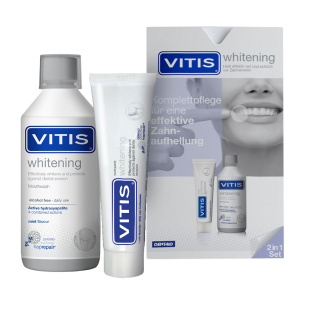VITIS WHITENING НАБІР: ополіскувач 500 мл, зубна паста 100 мл