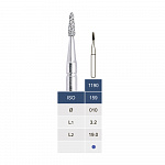 Бор алмазний 1190, конус (кінець полум'я), 1.0 мм, середній