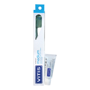 Щітка зубна середня VITIS MEDIUM + VITIS WHITENING зубна паста 15 мл