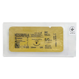 NEOSORB 5/0, голка 16 мм, 3/8, зворотно-ріжуча, 45 см