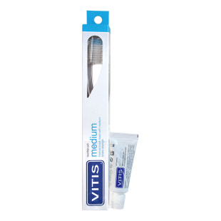 Щітка зубна середня VITIS MEDIUM + VITIS WHITENING зубна паста 15 мл