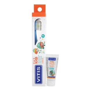 Щітка зубна м'яка VITIS KIDS + VITIS KIDS паста-гель для дітей 8 мл