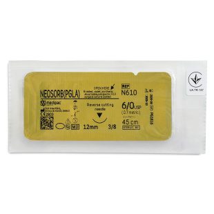 NEOSORB 6/0, голка 12 мм, 3/8, зворотно-ріжуча, 45 см