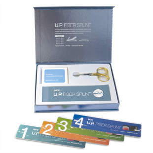 U.P. FIBER SPLINT, набір: 4 стрічки (1, 2, 3, 4 мм) по 20 см, ножиці, аксесуари