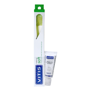 Щітка зубна м'яка VITIS SOFT + VITIS WHITENING зубна паста 15 мл