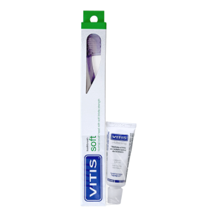 Щітка зубна м'яка VITIS SOFT + VITIS WHITENING зубна паста 15 мл